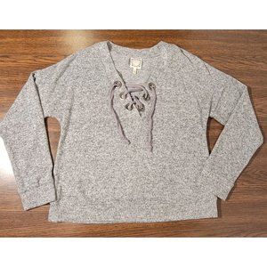 Trusel Pull Over Lace Up Sweater, Size Small